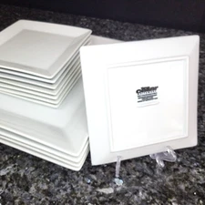 12 The Cellar Whiteware Plates / 4 Dinner and 8 Side / Fine Quality / Oven Safe