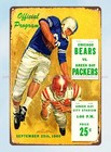 PACKERVILLE U.S.A Packers vs Bears 1960 metal tin sign collector reproductions