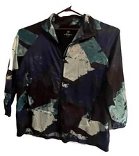 Rise by LuLaRoe Determined Athletic Zip Jacket Size XL Black Teal Hi-Low Vent