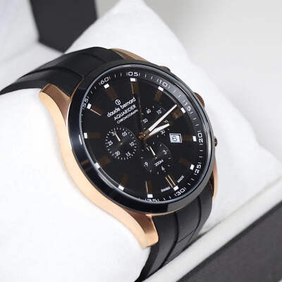 Claude Bernard Black Dial Rose Gold Tone Men's Chronograph Watch 10222-37RNCA-NI