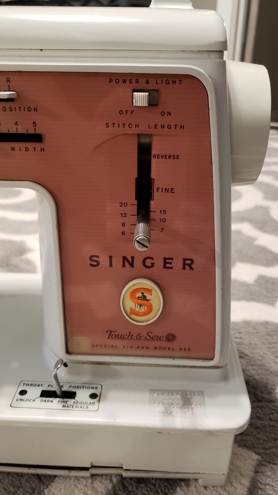 Vintage Singer Touch & Sew Special ZigZag Model 626 Sewing Machine eBay