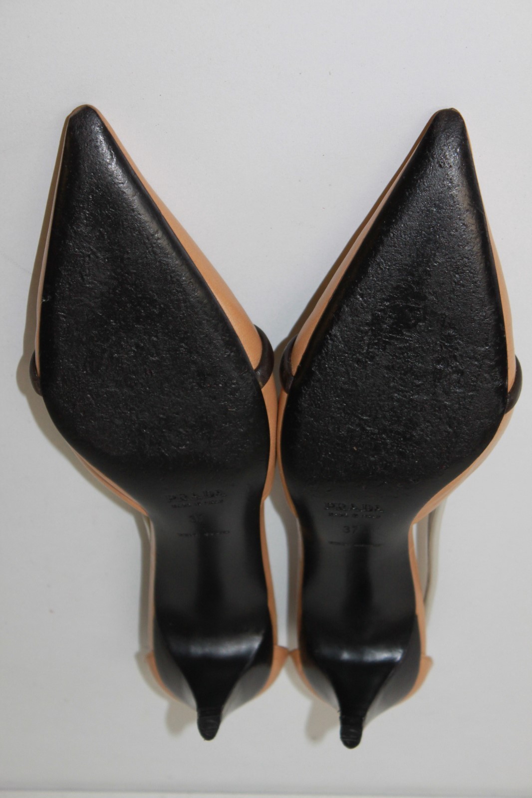 PRADA Escarpins Pointus Elastiquées Tout Cuir marrón Clair Lanières Elastiquées Pointus T 37 BE b285bd PRADA Escarpins Pointus Elastiquées Tout Cuir marrón Clair Lanières Elastiquées Pointus T 37 BE b285bd