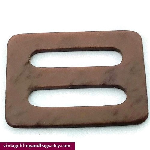 35x26mm 1930s Vintage brown buckle, 1930s art deco Vintage belt buckle Retro #8 - Picture 2 of 5
