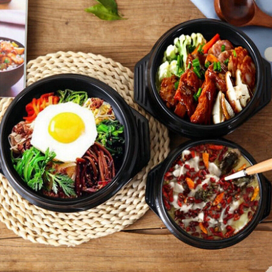 NEW Korean Earthenware Ddukbaegi Hot Pot Bowl Dolsot Stone Bibimbap Cooking Soup - image 4 of 4