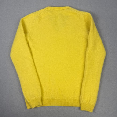 Uniqlo Sweater Womens Medium Yellow 100% Cashmere V-Neck Pullover Knit Jumper - Picture 9 of 12