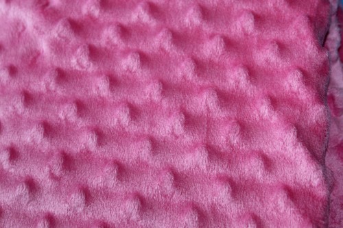 MINKY DIMPLE DOTS SNUGGLE FABRIC MEDIUM PINK SOFT 62 by 27 - Picture 2 of 5