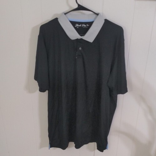Camisa polo de golf Greyson corta par 4 para hombre XL negra de rendimiento elástica  - Imagen 1 de 5