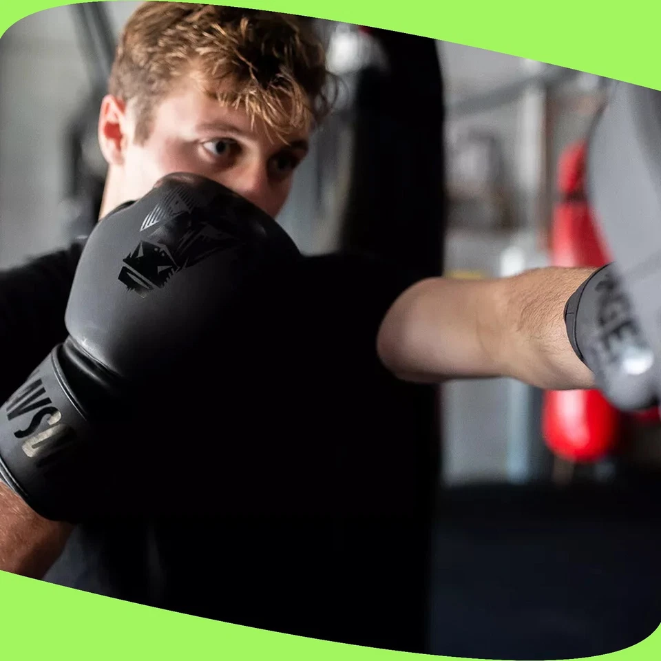 Boxing Gloves MMA Training Fight Punch Bag Sparring Kickboxing Black by Javson - image 4 of 4