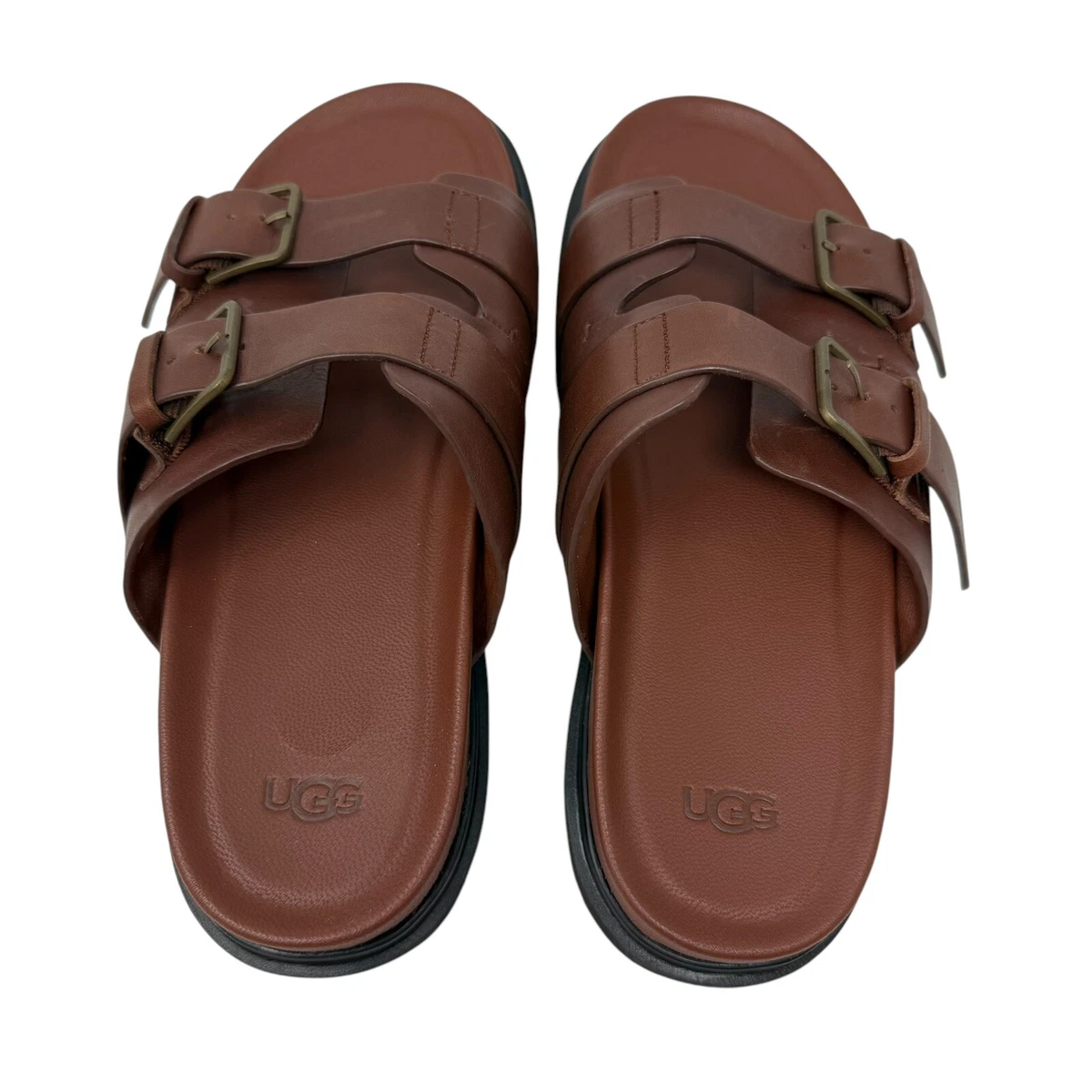 UGG Men\'s Size 12 Capitola Leather Flip Flops cognac Brown NWT UGG Men main image 4