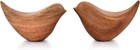 Acacia Wood Bird Statues Set Home Décor Bird Sculpture for Living Room, Bathroom