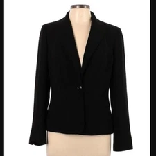 Jones Wear Essentials Women’s Size 10 Blazer One Button Black Faux Pockets Lined