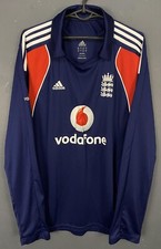MEN'S ENGLAND NATIONAL TEAM 2008/2009 CRICKET SHIRT JERSEY TRIKOT MAILLOT SIZE L