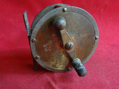 X SELTENE VINTAGE 1920/30ER DAM MESSING KURBEL WINDROLLE MIT FRÜHEM D.A.M. ZIEGENMARKE