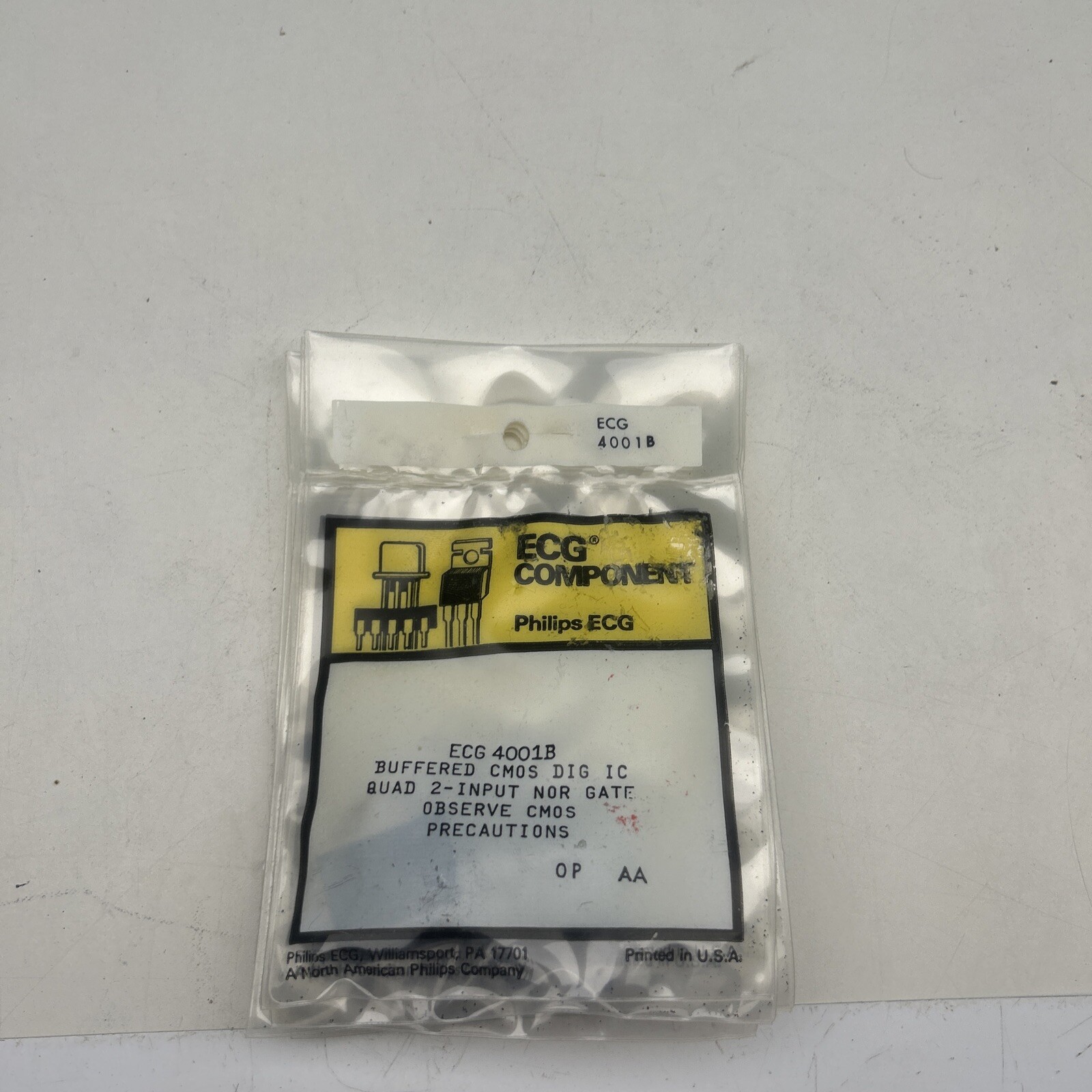 Sylvania ECG 4001B Buffered CMOS DIG IC ECG Component NEW SEALED ...