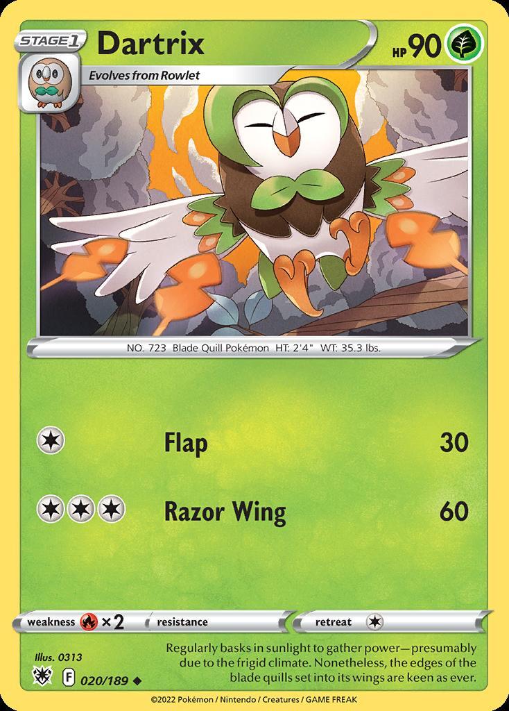 Pokemon Dartrix (20/219) Astral Radiance LP REVERSE HOLO