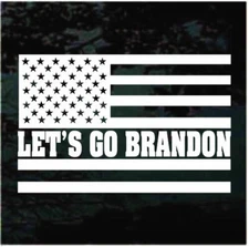 Vinyl Decal for Window - Let's Go Brandon American Flag (Various Colors/ Sizes)
