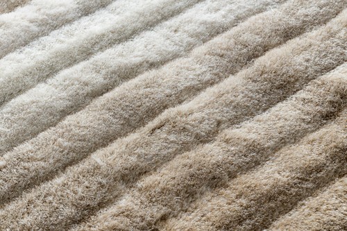 Amazing structural SHAGGY Rug "FLIM" lines beige two fleece levels High Quality - Picture 3 of 6