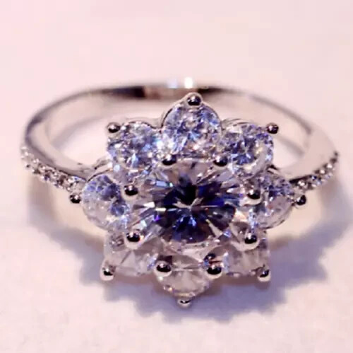 2.50Ct Round Cut Lab-Created Diamond Engagement Ring 14K White Gold Finish - Picture 4 of 5