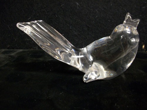 Statuetta Steuben Crystal Song Bird fermacarte 4,5"" larga per 3"" alta - Foto 3 di 5