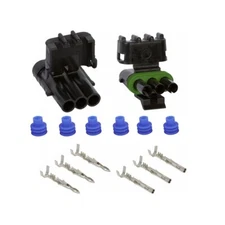 DELPHI WEATHER PACK 3 PIN -  CONDUCTOR CONNECTOR KIT 12 GA WS -  FIVE SETS