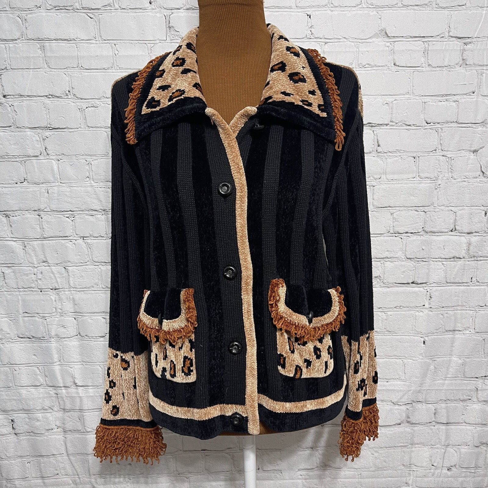 Berek 2 Animal Print Button Front Patch Pocket Ca… - image 1