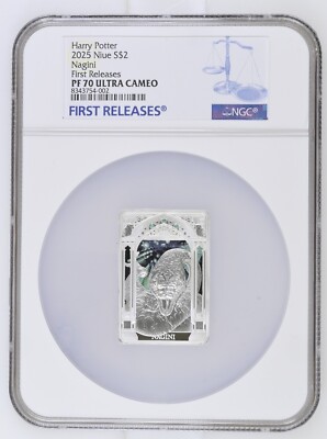 2025 Harry Potter Magical Creatures NAGINI 1oz Silver Coin NGC PF70 FR UC