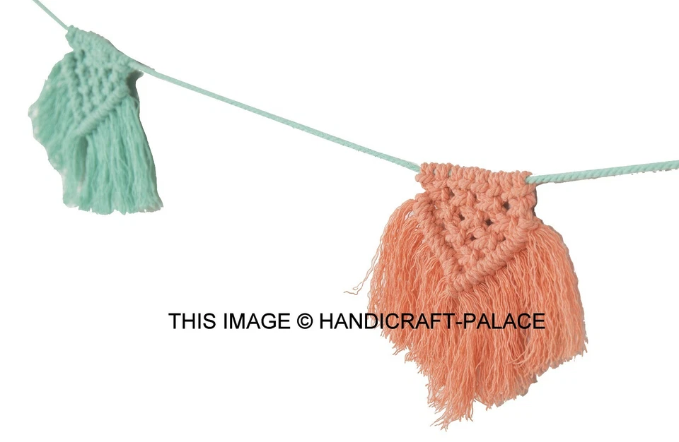 5 piezas Banderas Decoración Fiesta de Cumpleaños Colgante Banderín Algodón Hilo Bandera Macramé Bandera Foto 3 de 3