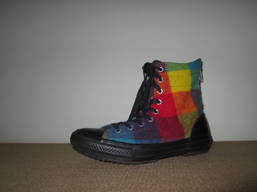 CONVERSE X Woolrich Multi Wool Plaid High-Top Sneakers w/ Rear Zippers Size 9.5 - Picture 2 of 8