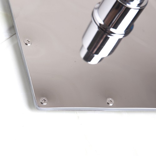 12" LED Chrome Bathroom Ceiling Mount Rainfall Shower Faucet Mixer Sprayer Taps - Foto 5 di 8