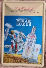 Blechschild , 20 x 30 cm, Melde Luxus, KORN, Alkohol, Ritter, Schild, unbenutzt