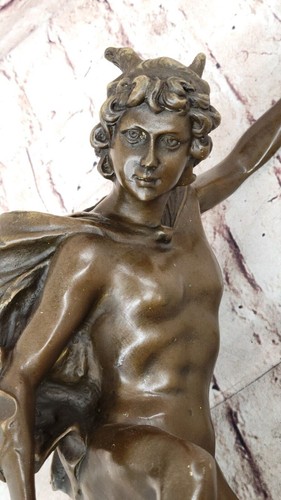 Vintage Style Classical Antique Bronze Sculpture Bust Figurine Mercury Decor Art - Picture 7 of 10