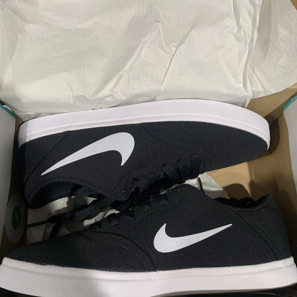 Nike SB Check Canvas (GS) Black/White Boy's Skate Shoes-6.5Y NIB 905373-003 - Image 3 of 4