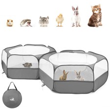 Pawaboo Extra Large 2-in-1 Small Animals Playpen, 2 Detachable Pet Cage Tent ...