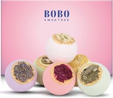 Bath Bombs for Women Gift Set 6 Luxury Large Fizzies with Real Flowers Oils