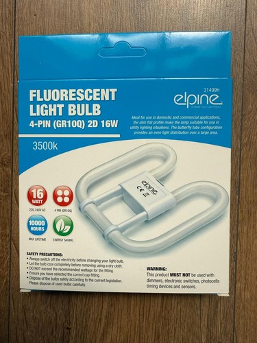 Compact Fluorescent 2D Bulb 16W 28W 38W 2 Pin 4 Pin 3500K White Energy Saving UK - Picture 6 of 18