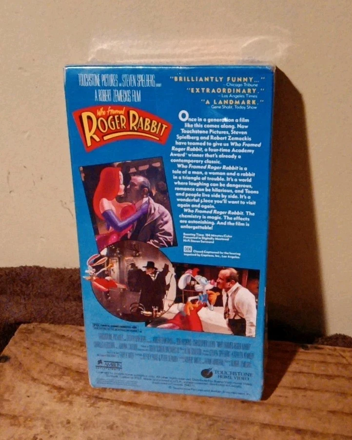 Who Framed Roger Rabbit VHS SEALED Touchstone Steven Spielberg Hologram Sticker - Image 2 of 4