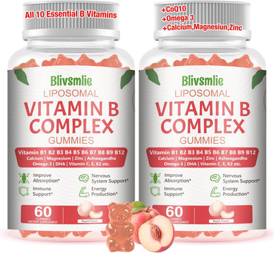 2 Pack 33-IN-1 Liposomal Vitamin B Complex Supplement Gummies -B1, B2, B3, B4, B