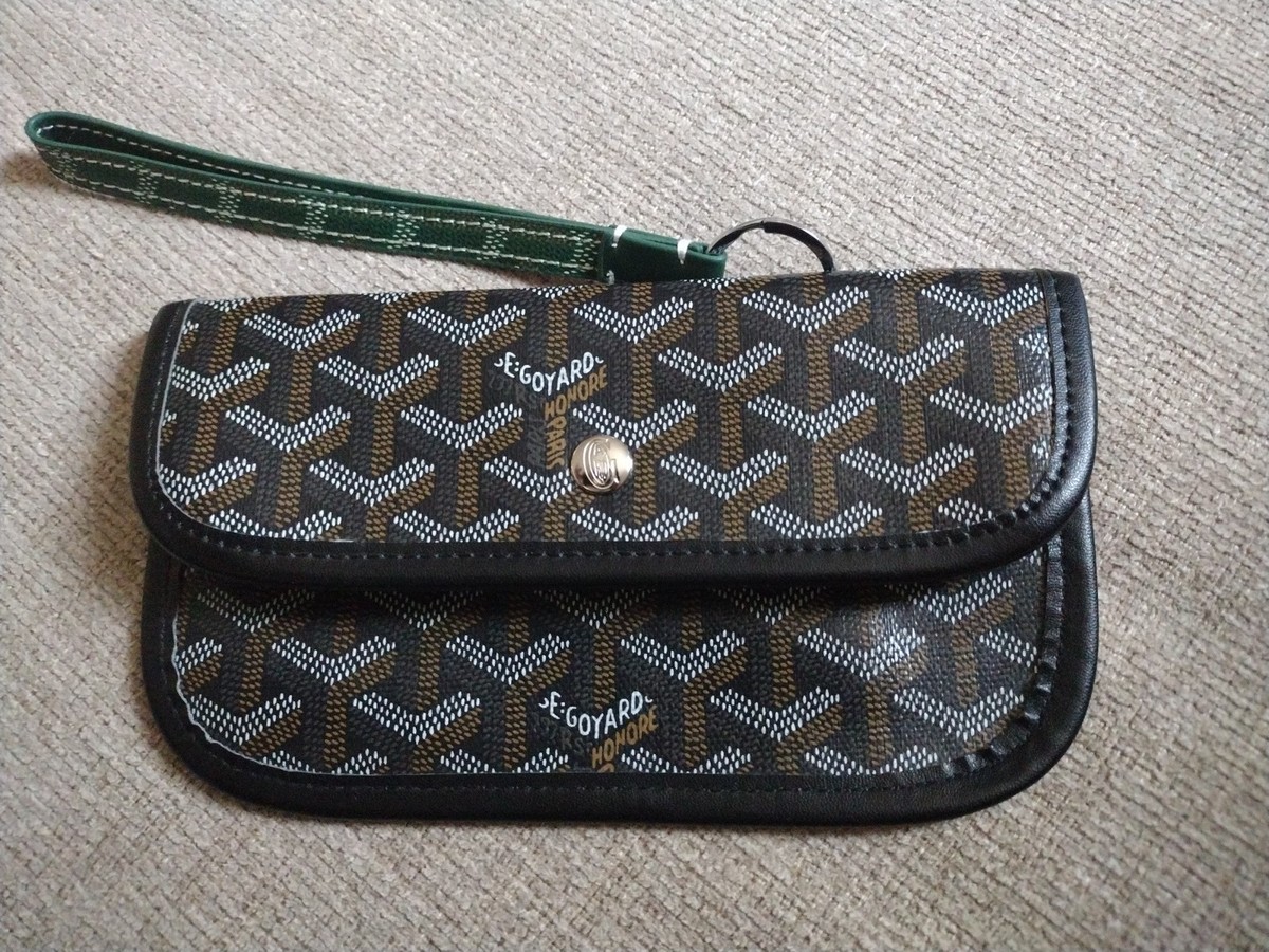 Authentic GOYARD Saint Louis PM Pochette Black-Brown Canvas