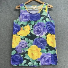 Vintage BCBG Paris Floral Camisole Top Junior's Size 3 Made in USA 90s