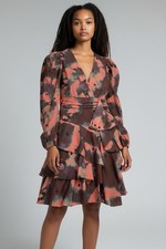 ULLA JOHNSON Ladies Fitted Dress V-neck Long Sleeves Dress Size 2 Small