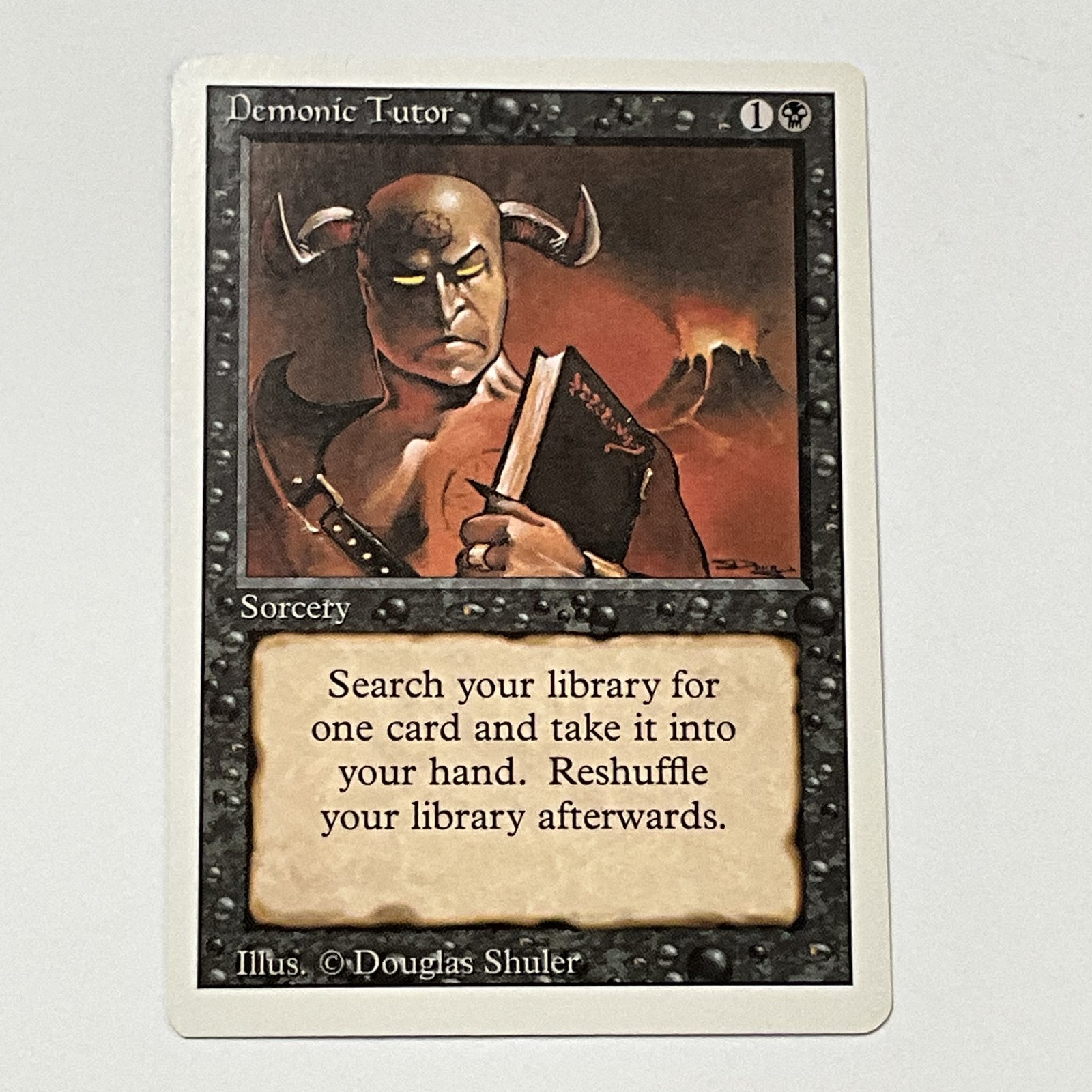 MTG Demonic Tutor Revised Edition 1994 Pre-Modern Vintage Lightly Played