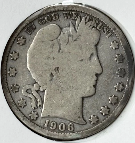 1906-O Barber Half Dollar Silver Coin 50C Circulated New Orleans Mint (36)