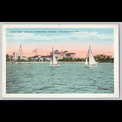 #ad Antique Postcard Water Front View St. Petersburg Florida The Sunshine City $16.99