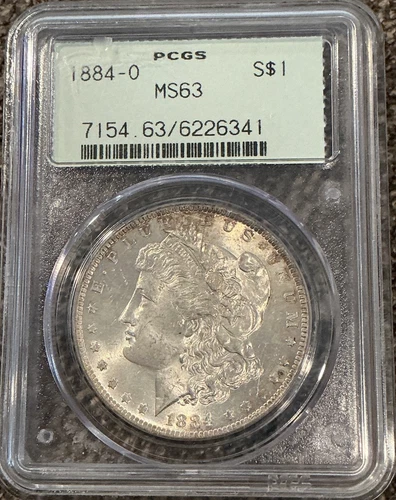1884 O Morgan Silver Dollar PCGS MS63 OGH Old Green Holder US Silver $1 Coin
