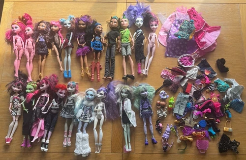 Monster High Muñecas Paquete x20 Accesorios Ropa Mascotas Figuras Raras - Imagen 1 de 21