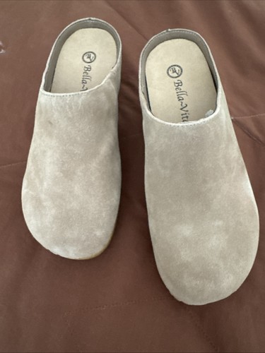 Bella Vita Damen Clogs Schuhe Halbschuhe Beige Wildleder Neu Gr. 6 Weite