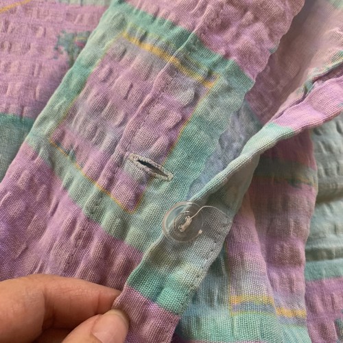 3-teiliges Doppel-Bettwäscheset mit abstraktem Druck Bezug 2 Euro Kissenbezüge Aqua Lila Crinkle - Bild 5 von 8