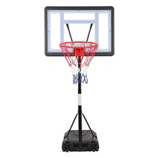 32in Adjustable Pool Basketball Hoop,45" - 53" Portable Poolside Swimming 7#Ball