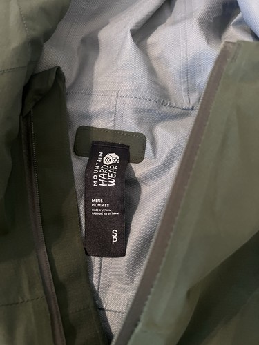 NWT Mountain Hardware Stretch Ozonic Green Rain Jacket Men S Green Waterproof - Picture 10 of 10