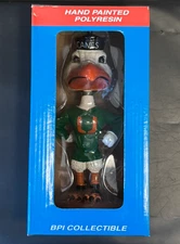 Miami Hurricanes Sebastian The Ibi's Handpainted Bobblehead (NIB) Green Jersey